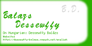 balazs dessewffy business card